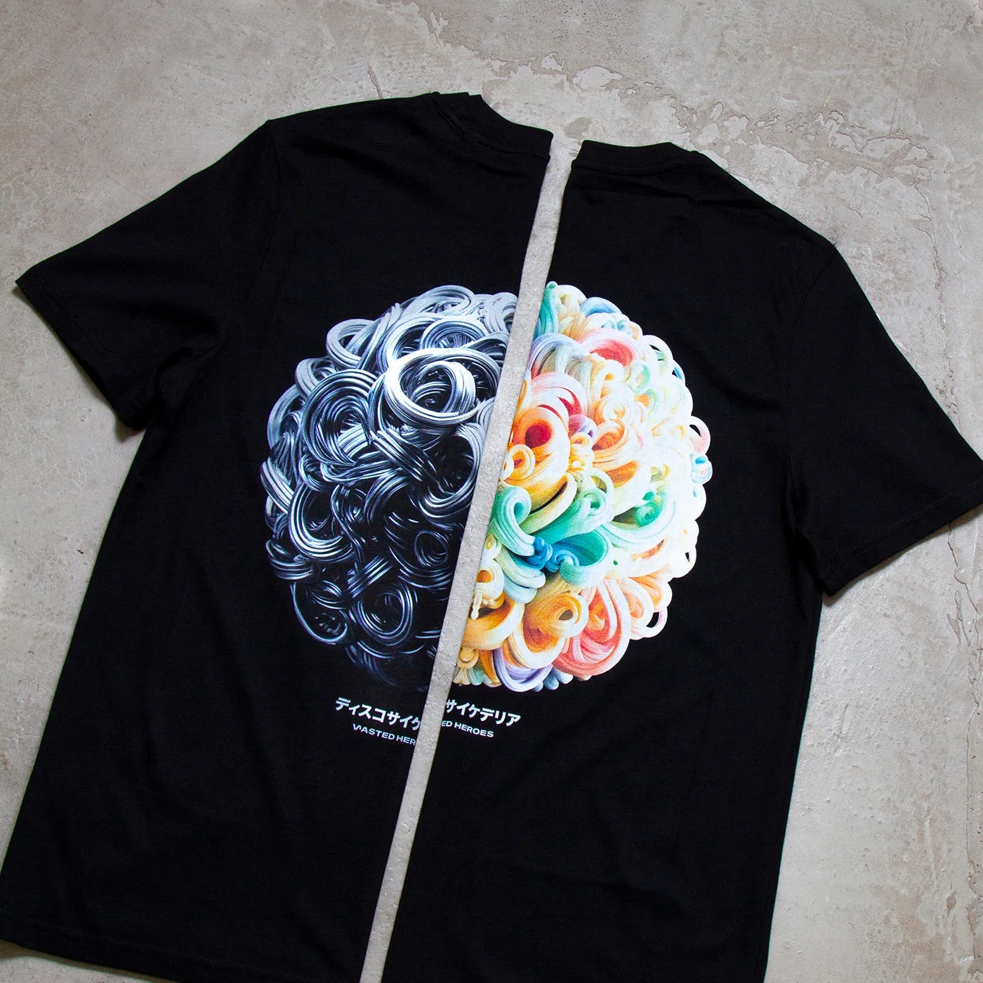 030 Disco Psychedelia Back Print - Tshirt - Black