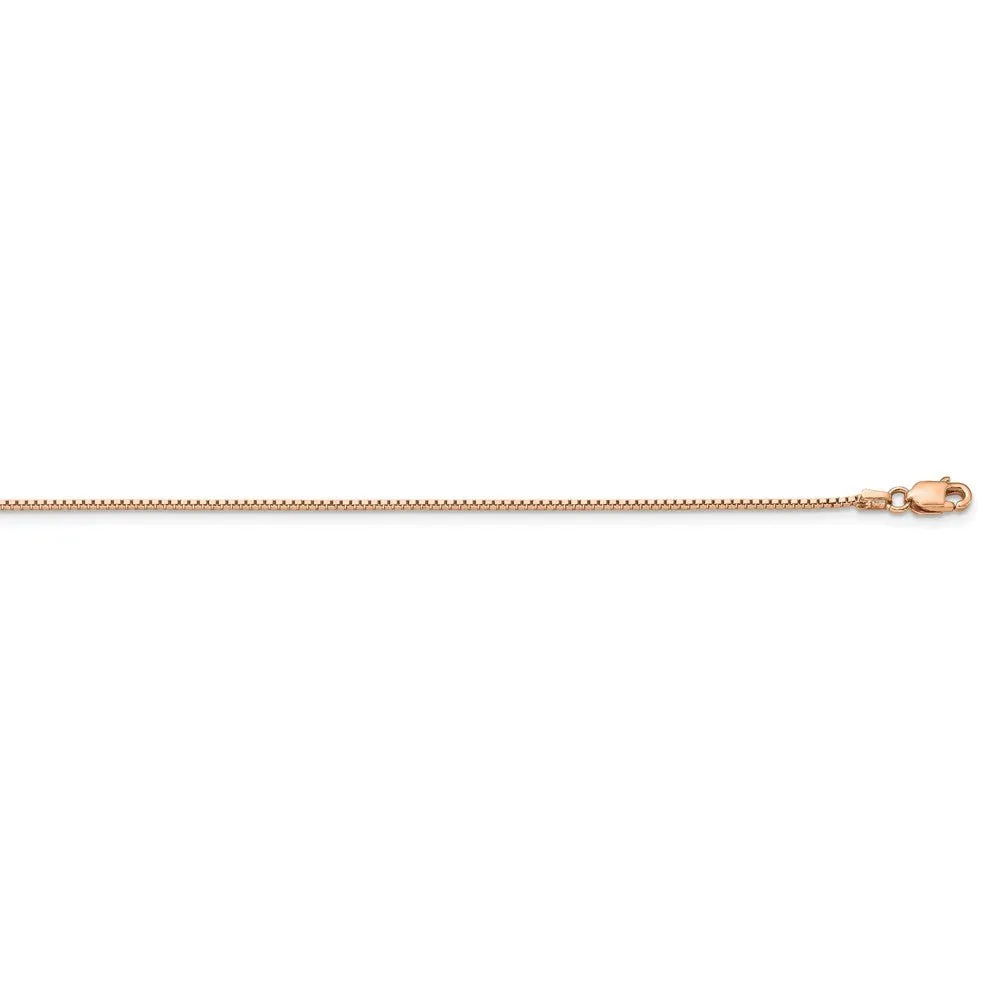 0.95mm 14k Rose Gold Solid Box Chain Necklace