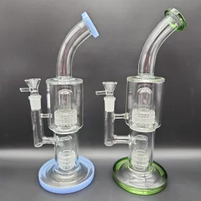 11 Double Matrix Bent Neck Water Pipe