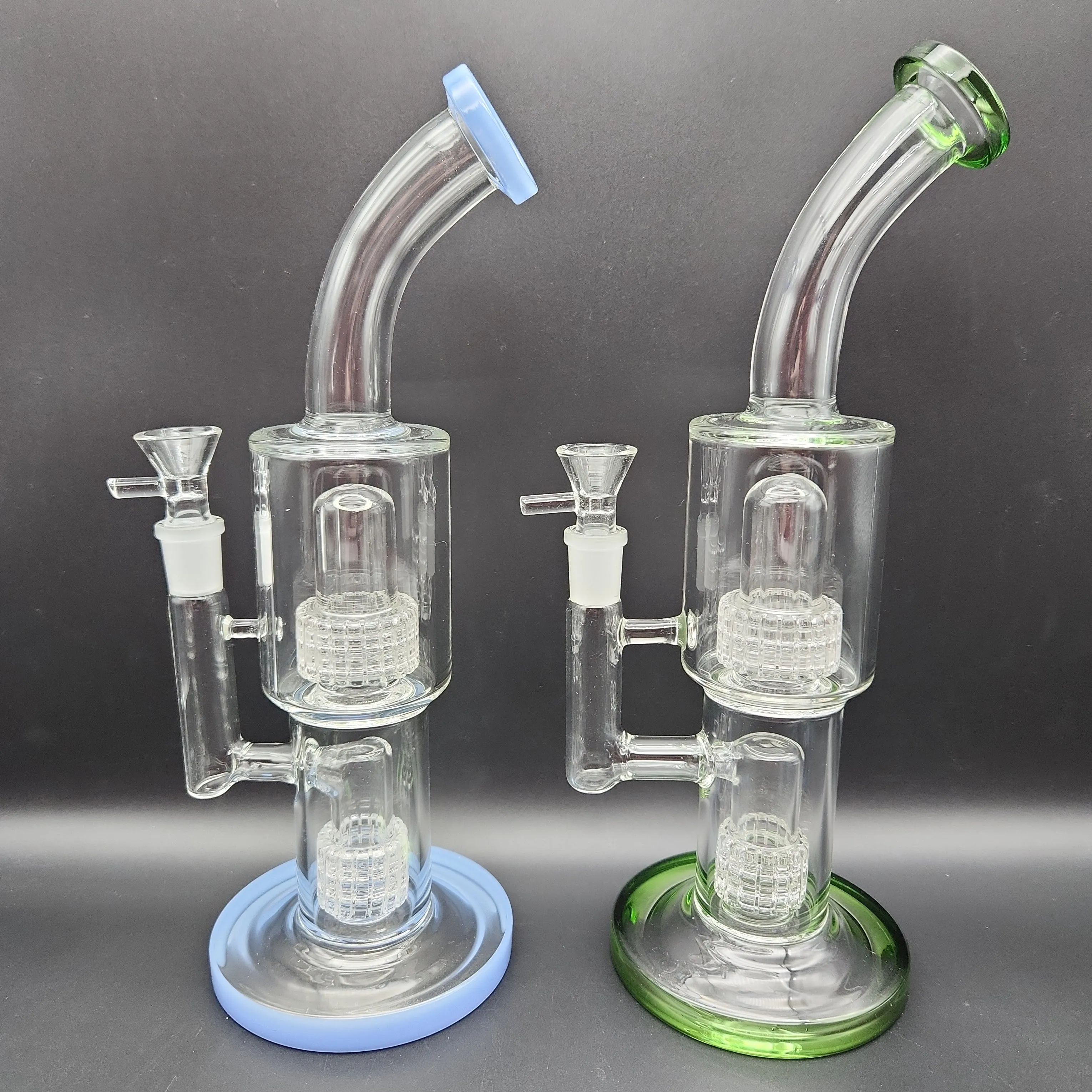 11 Double Matrix Bent Neck Water Pipe