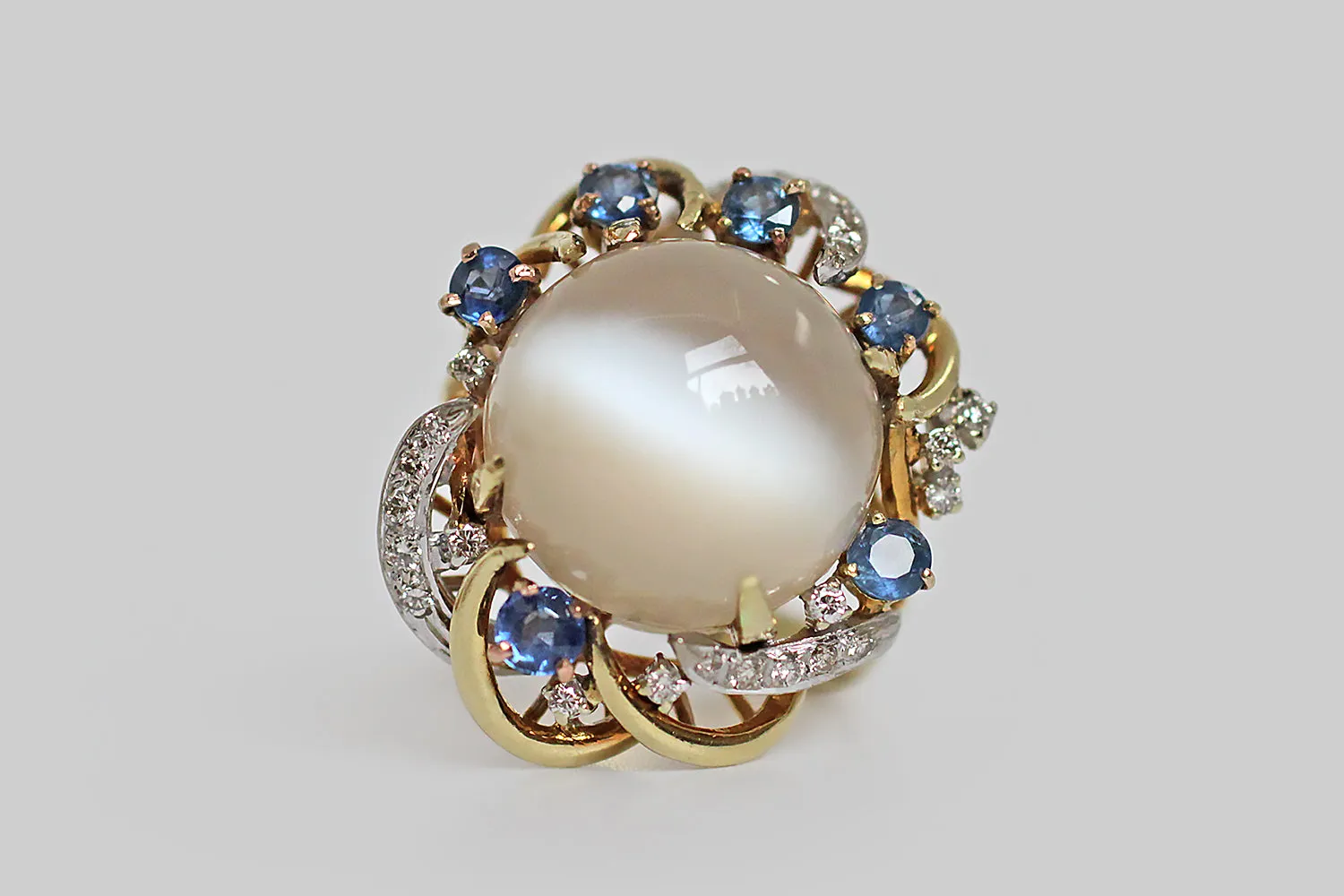 1960s Cat's Eye Moonstone Cocktail Ring