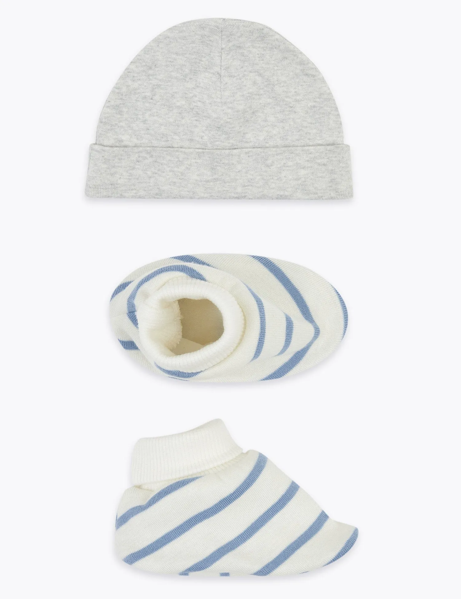 2 Piece Cotton Hat & Booties Set