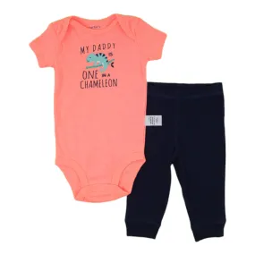 2 Pk Bodysuit And Jogger Pant Set - Chameleon