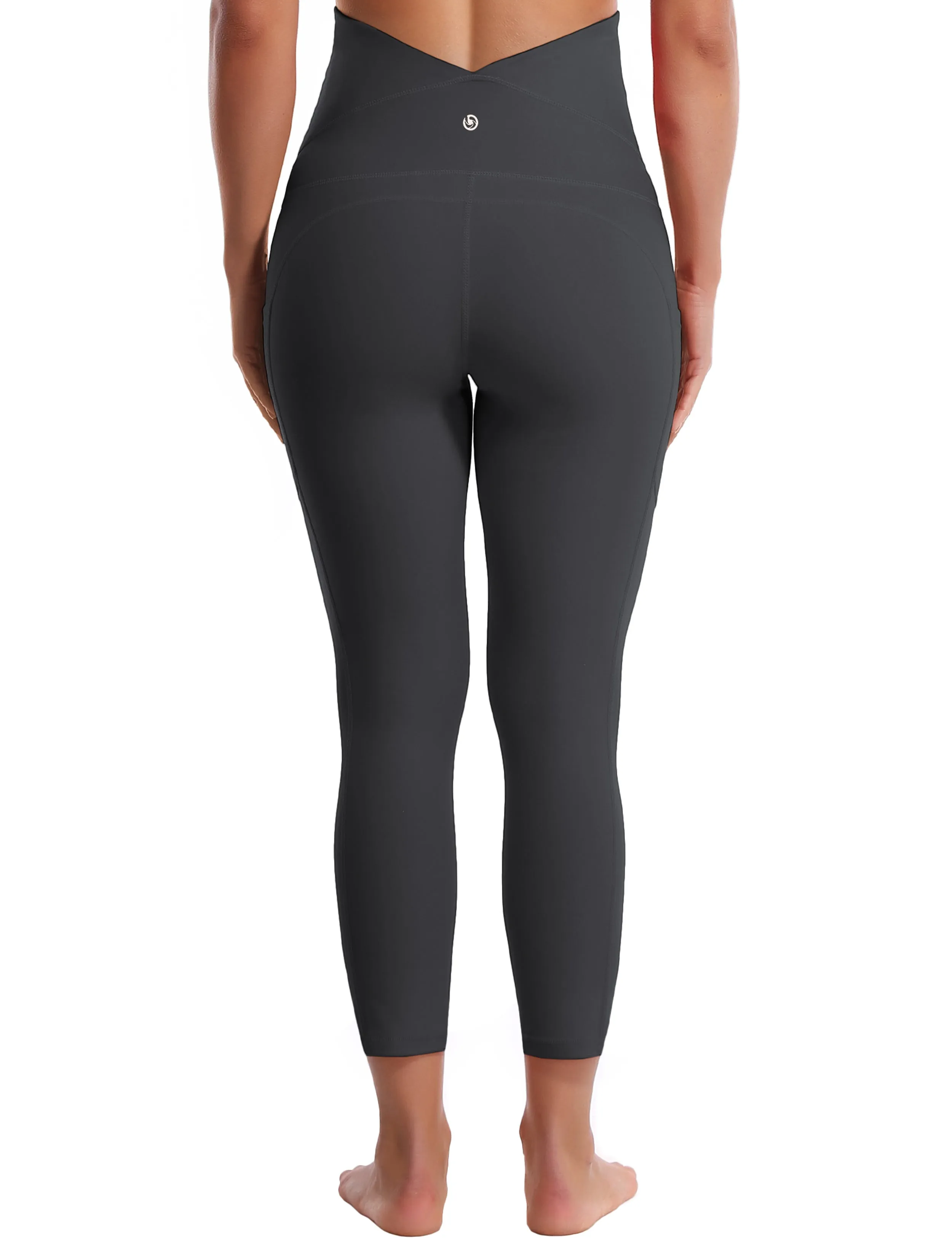 22" Side Pockets Maternity Yoga Pants shadowcharcoal