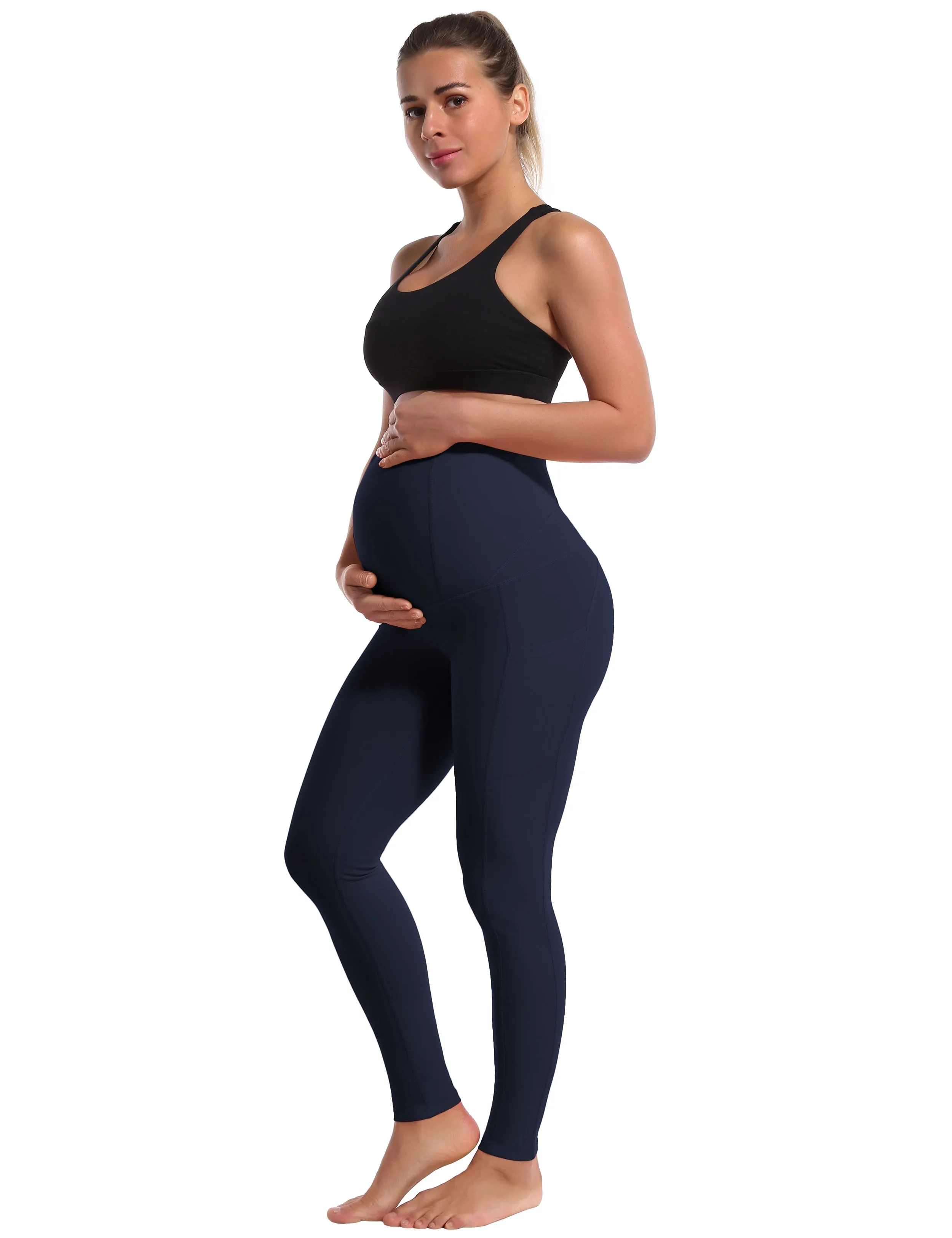 26 Side Pockets Maternity yogastudio Pants darknavy_yogastudio