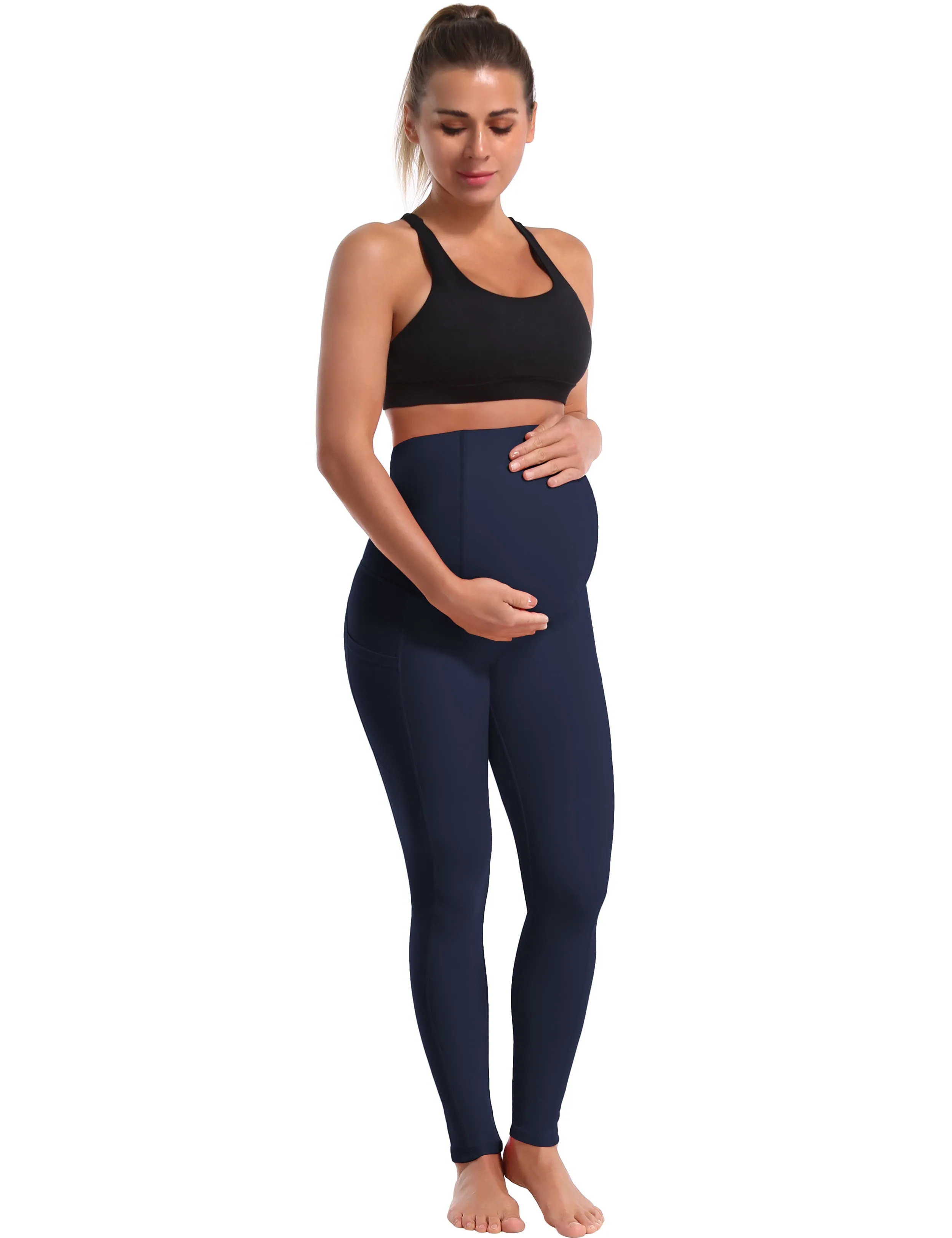 26 Side Pockets Maternity yogastudio Pants darknavy_yogastudio