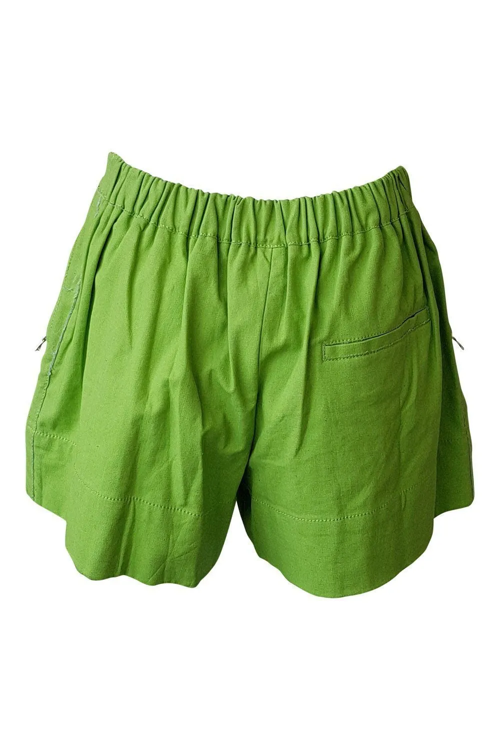 3.1 PHILLIP LIM Lime Green Cotton Blend Zip Front Bloomer Shorts (UK 6)