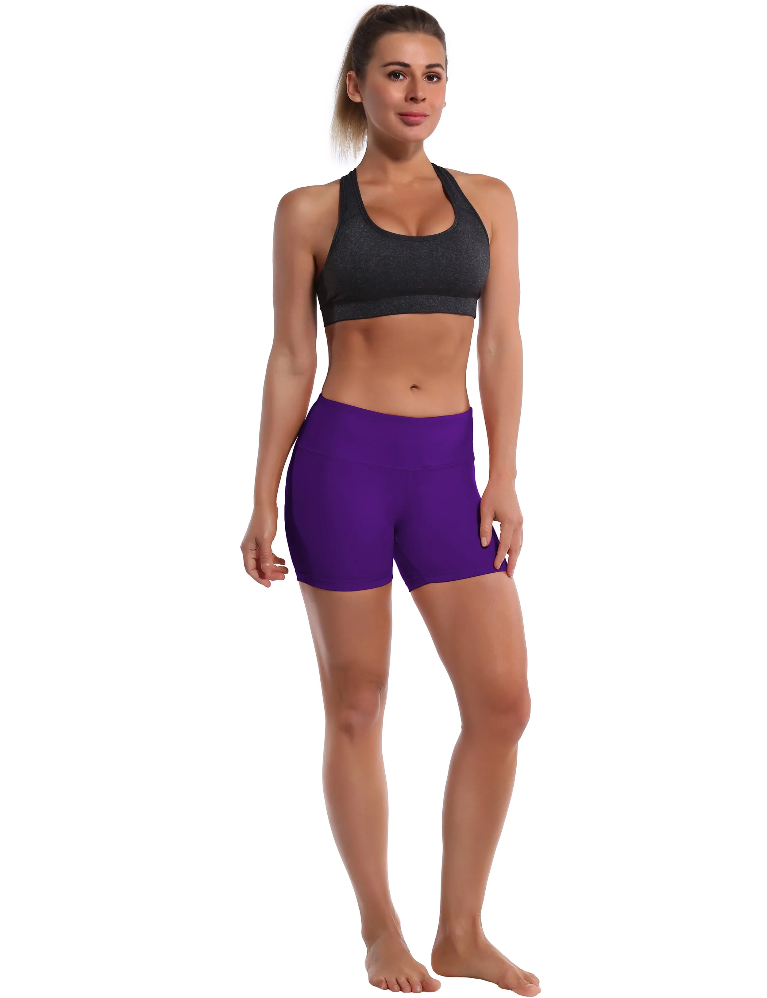 4" Yoga Shorts eggplantpurple