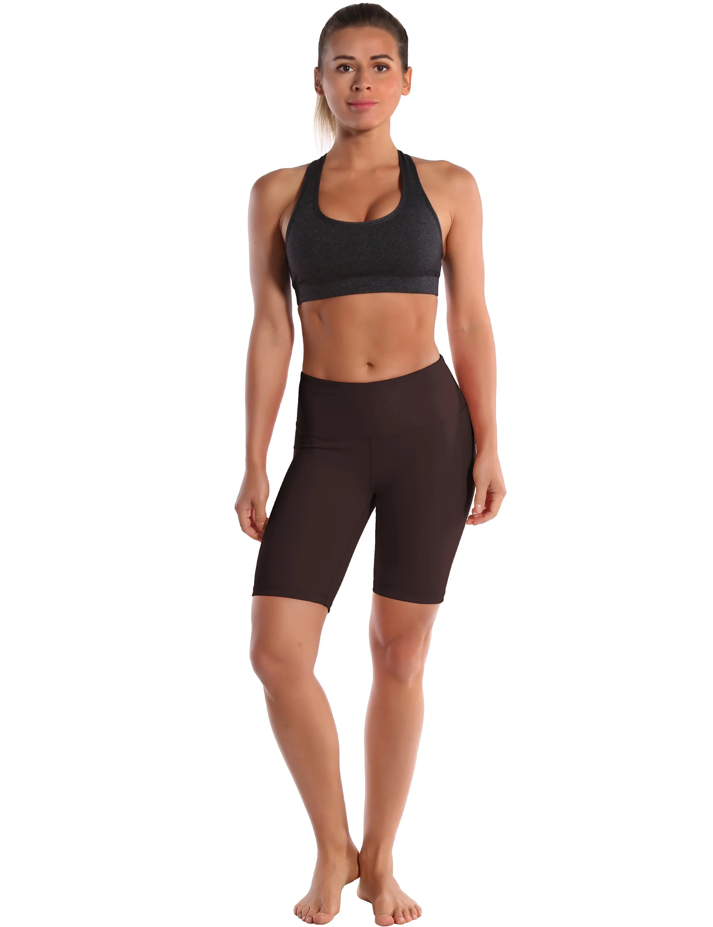 8 High Waist yogastudio Shorts mahoganymaroon_yogastudio