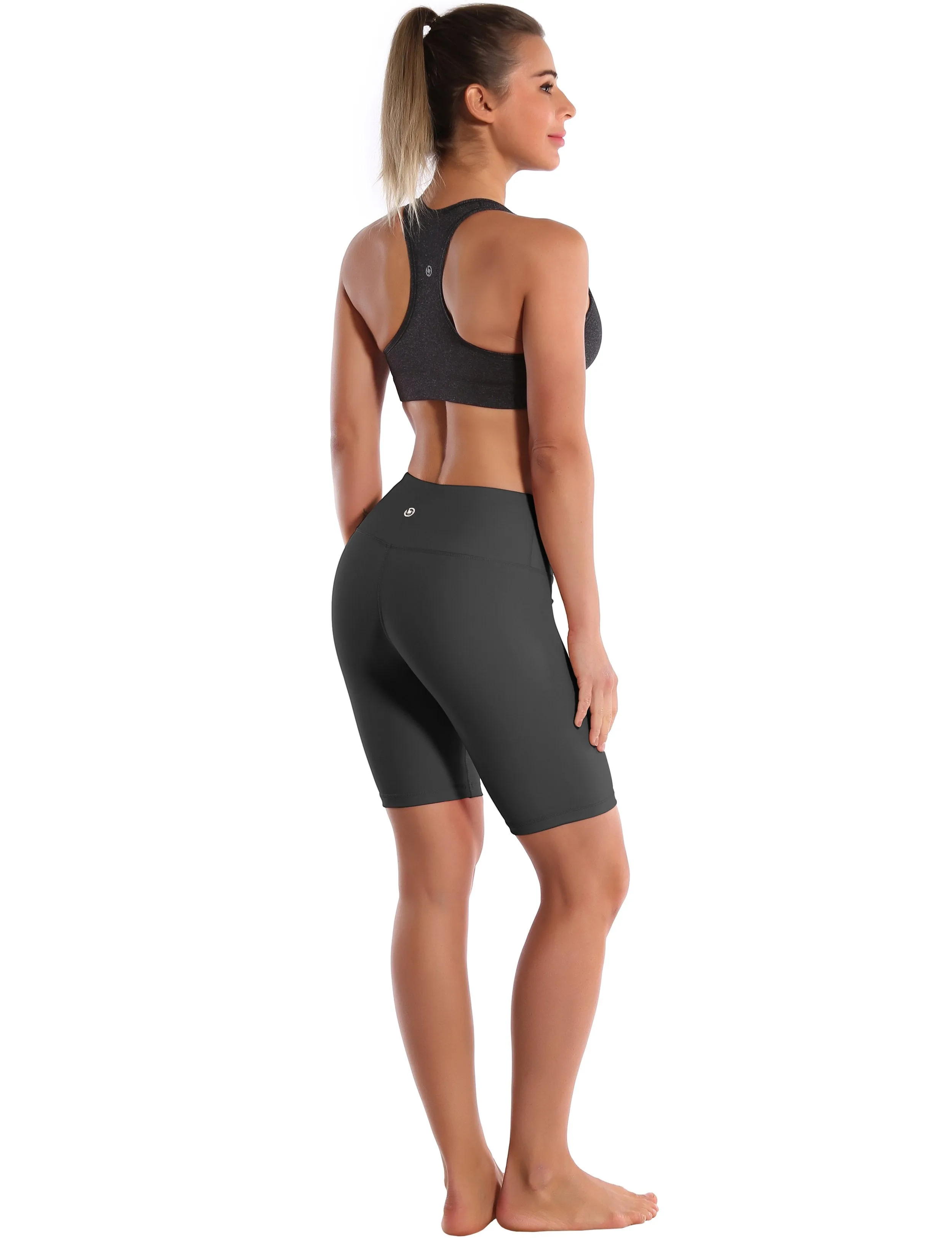 8" High Waist Yoga Shorts shadowcharcoal ins