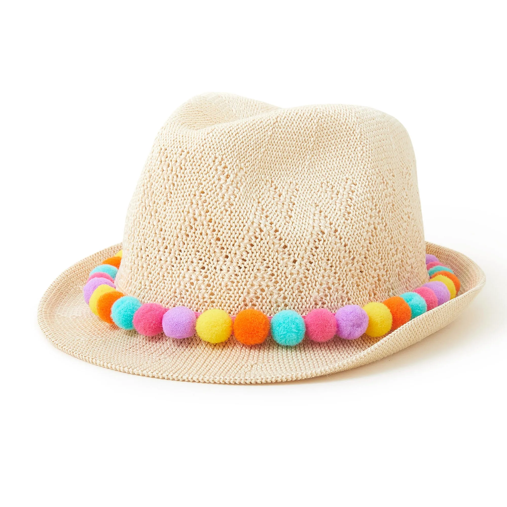 Accessorize London Girl's Pom Pom Packable Trilby (7-12 Years)