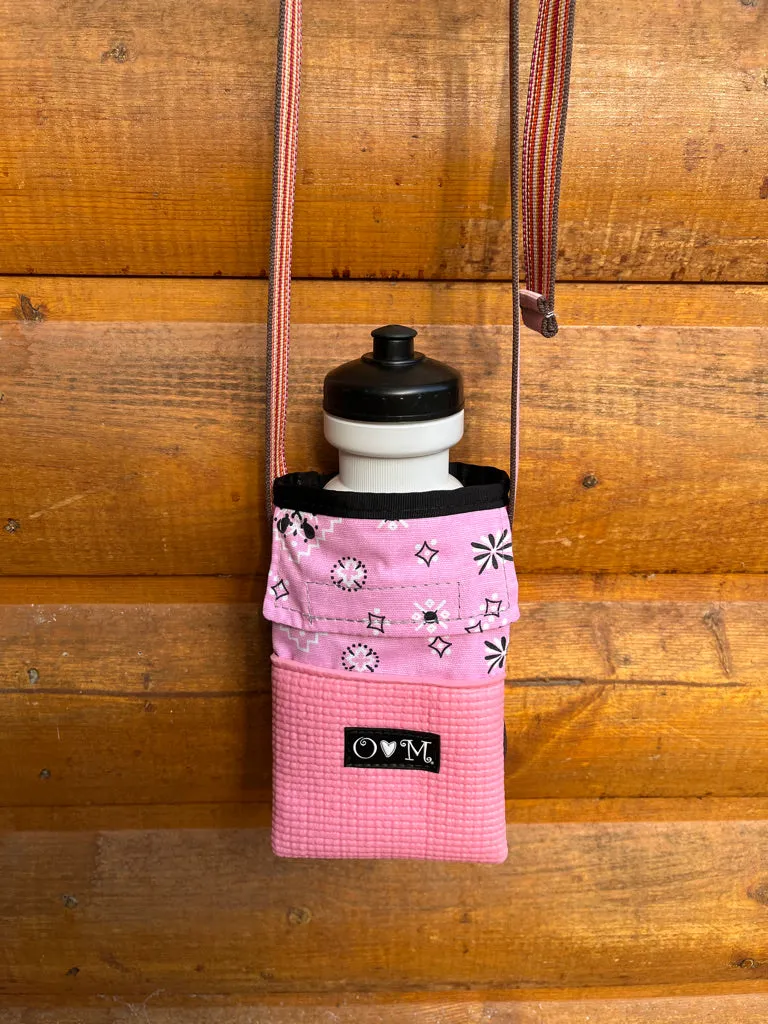 Ajax Pink Water Bottle Holder/Purse-Bandana Print Fabric