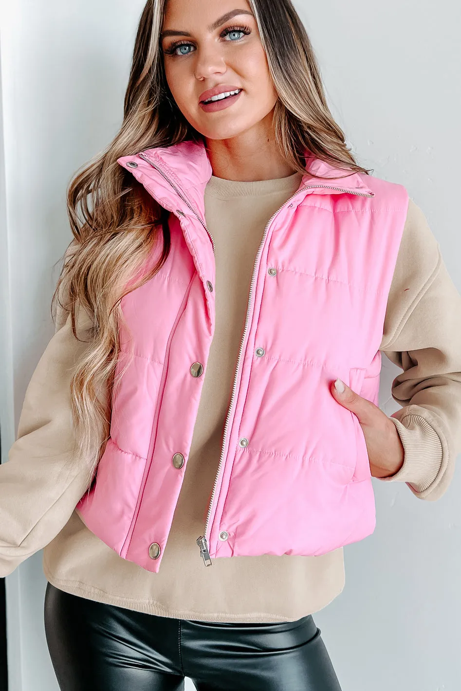 All Walks Of Life Puffer Vest (Candy Pink)