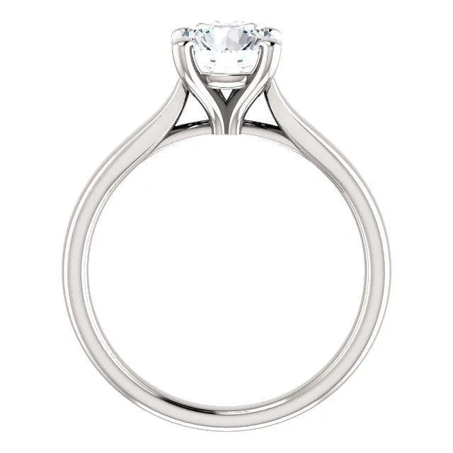 Amelia Ring- White Sapphire Prong Set Cathedral Style Solitaire Engagement Ring