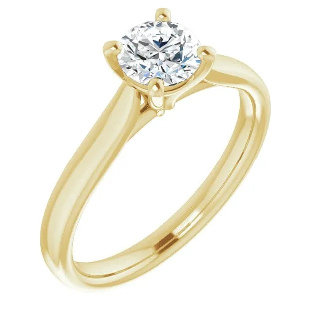 Amelia Ring- White Sapphire Prong Set Cathedral Style Solitaire Engagement Ring