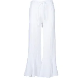 Astrid Flare Linen Pants in White