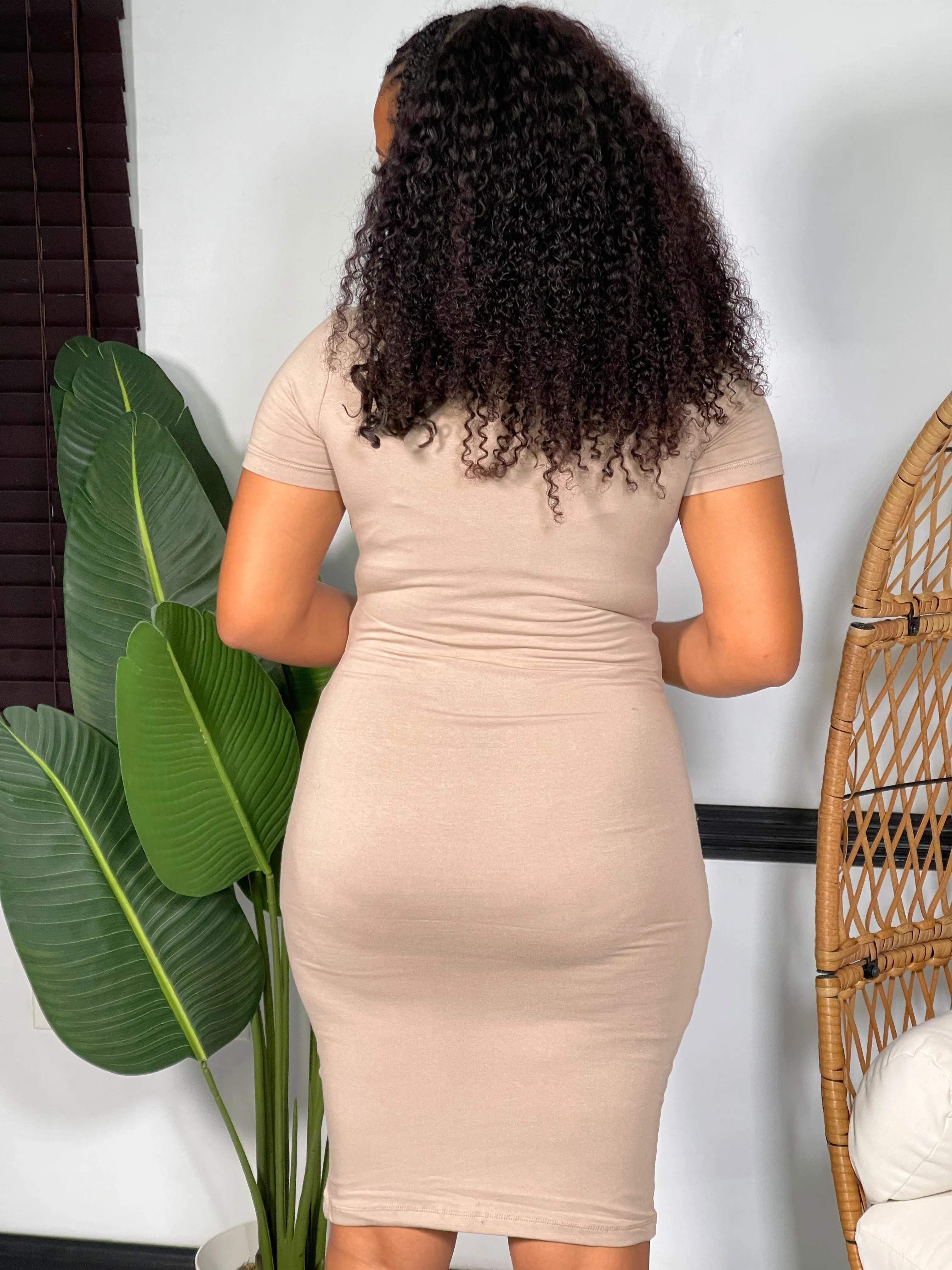 Ava Chic Midi Dress-Ash Mocha