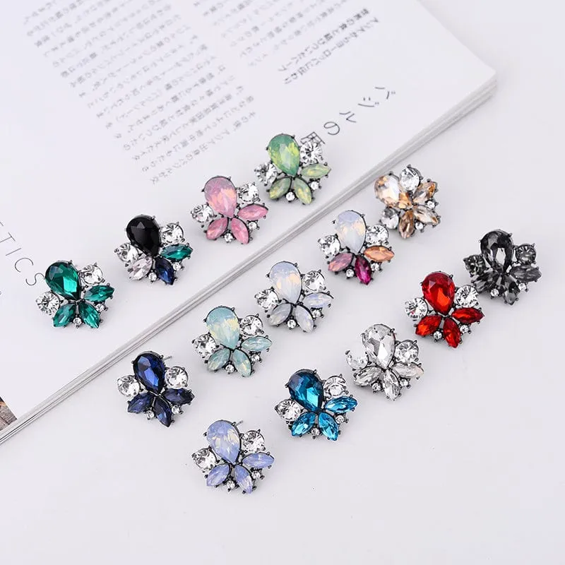 Avant Sparkle Crystal Pierced Earrings - 14 Colors