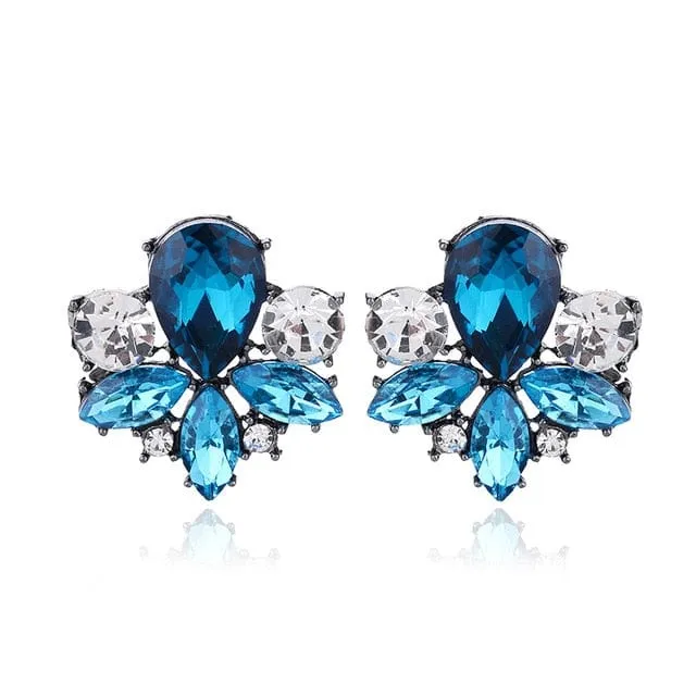 Avant Sparkle Crystal Pierced Earrings - 14 Colors