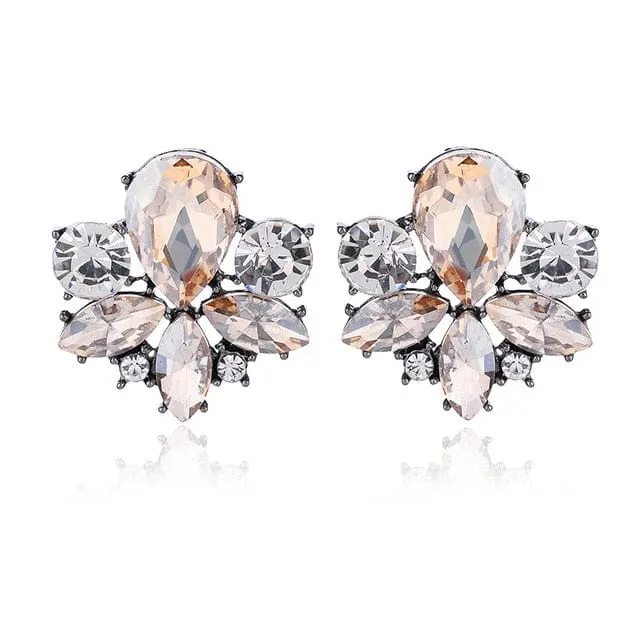 Avant Sparkle Crystal Pierced Earrings - 14 Colors