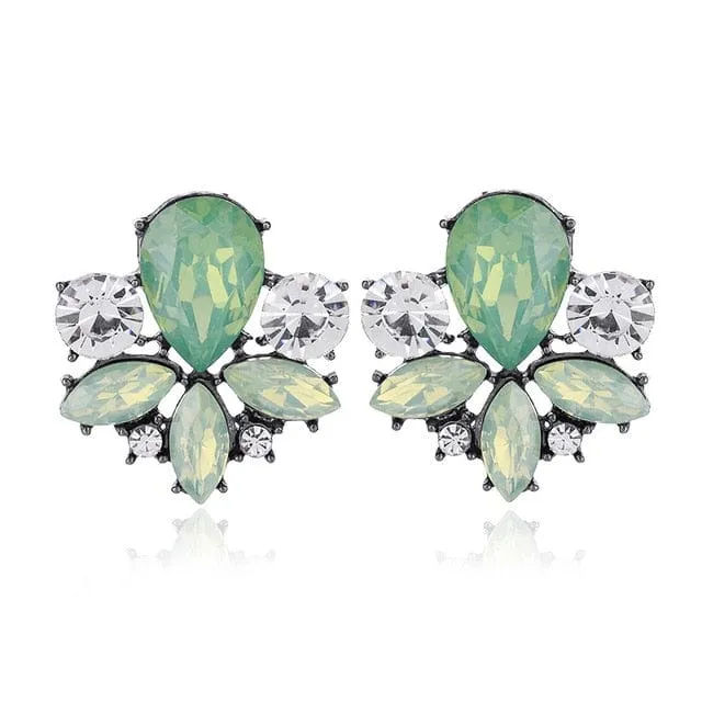 Avant Sparkle Crystal Pierced Earrings - 14 Colors