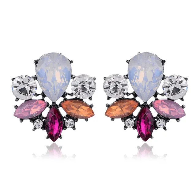 Avant Sparkle Crystal Pierced Earrings - 14 Colors