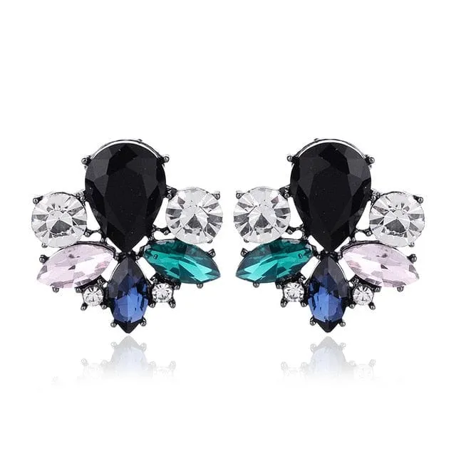 Avant Sparkle Crystal Pierced Earrings - 14 Colors