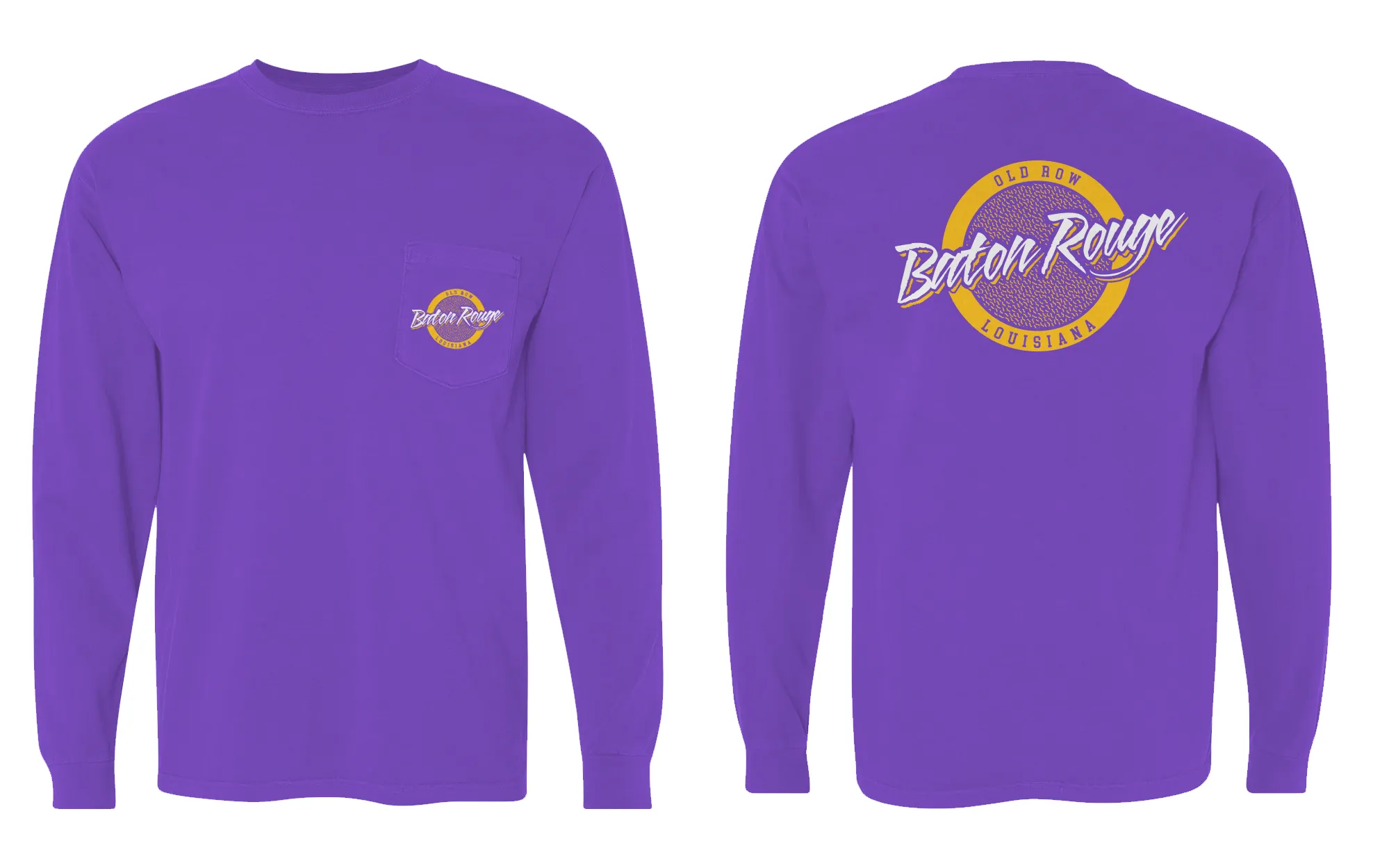 Baton Rouge, Louisiana Circle Logo Long Sleeve Pocket Tee