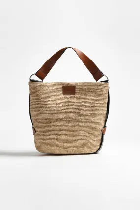 Beuteltasche Bayia in Natural/Cognac