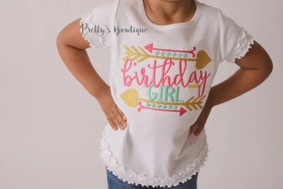 Birthday Girl shirt -- Girls Birthday shirt -- Turban Headband -- Birthday shirt -- Birthday outfit