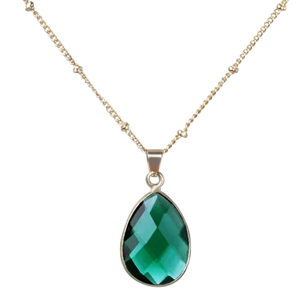 Birthstone Drop Pendant Necklace