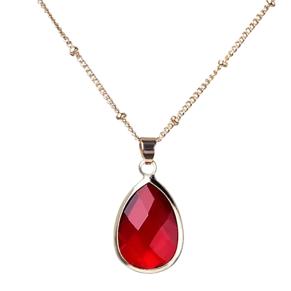 Birthstone Drop Pendant Necklace