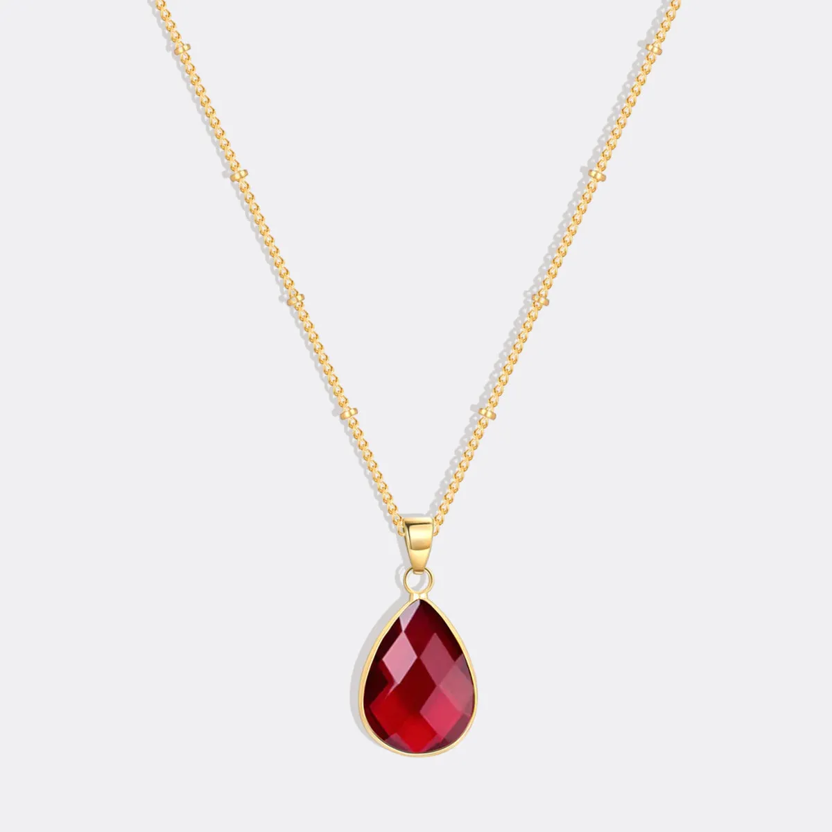 Birthstone Drop Pendant Necklace