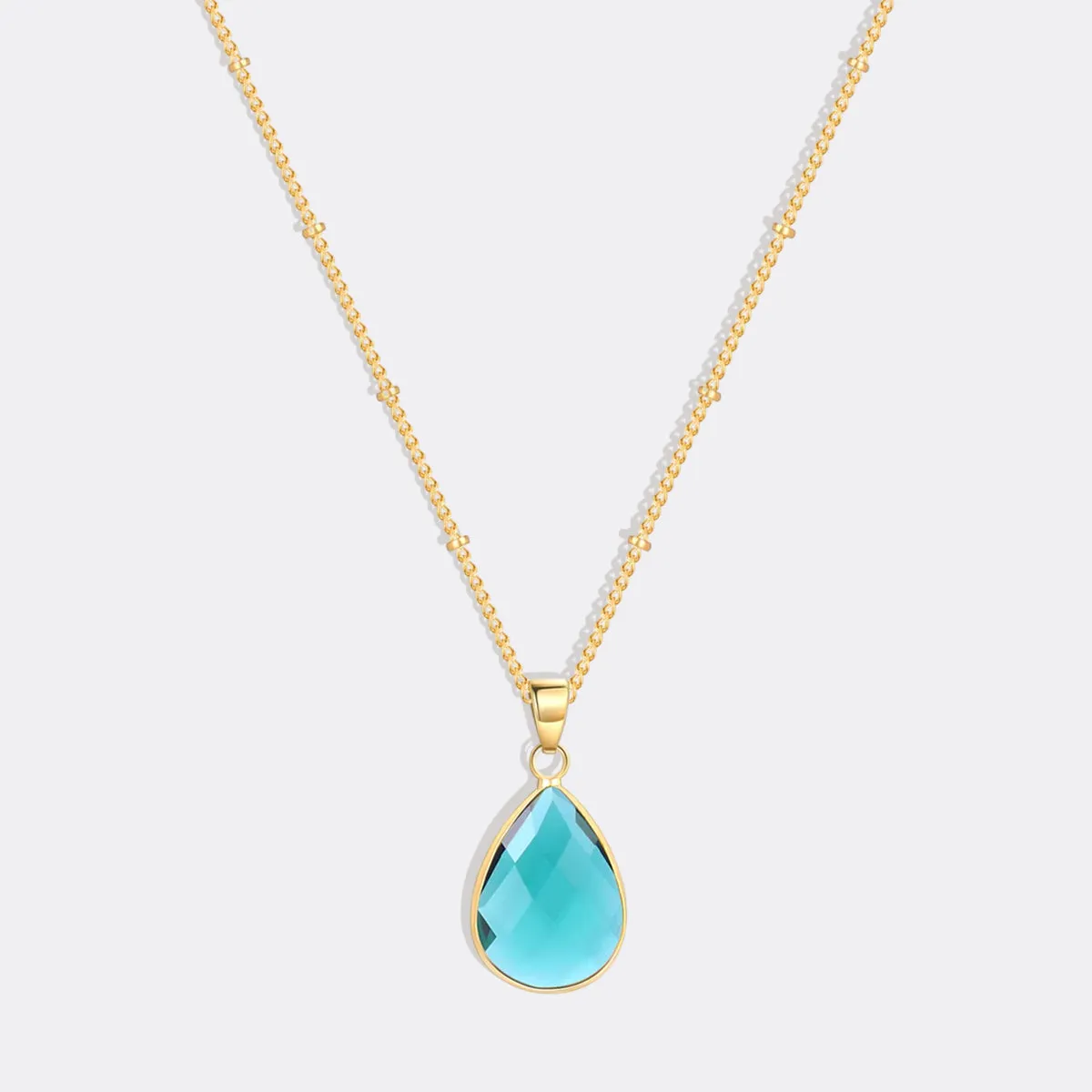 Birthstone Drop Pendant Necklace