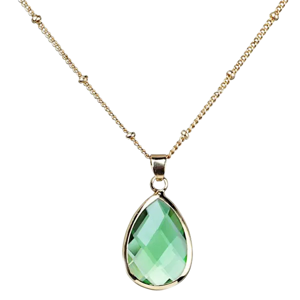 Birthstone Drop Pendant Necklace