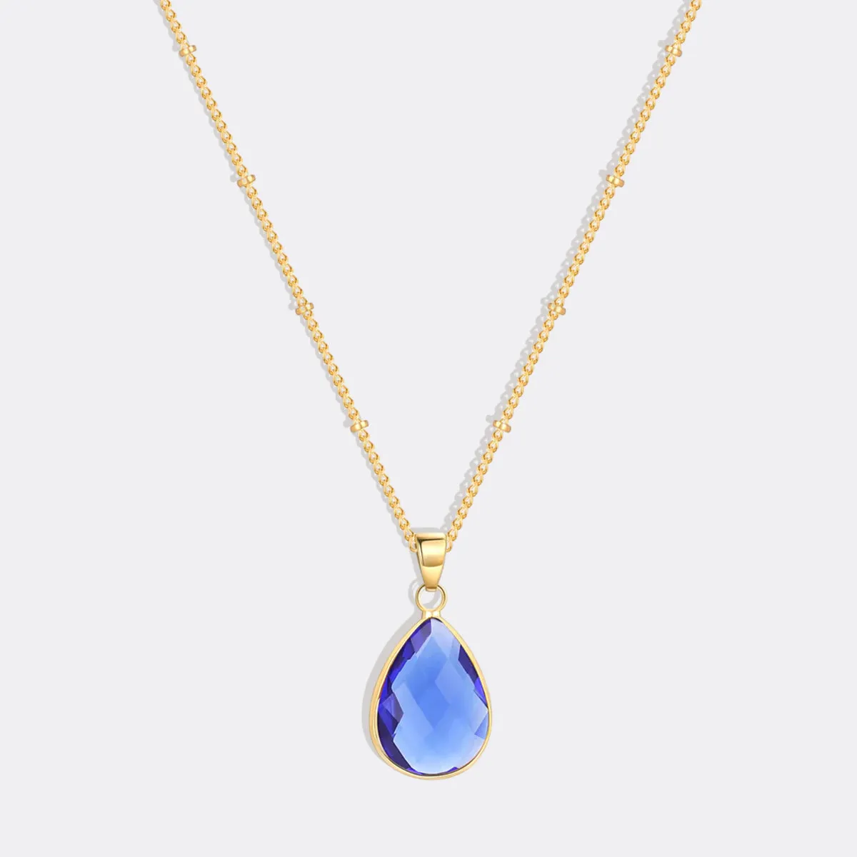 Birthstone Drop Pendant Necklace