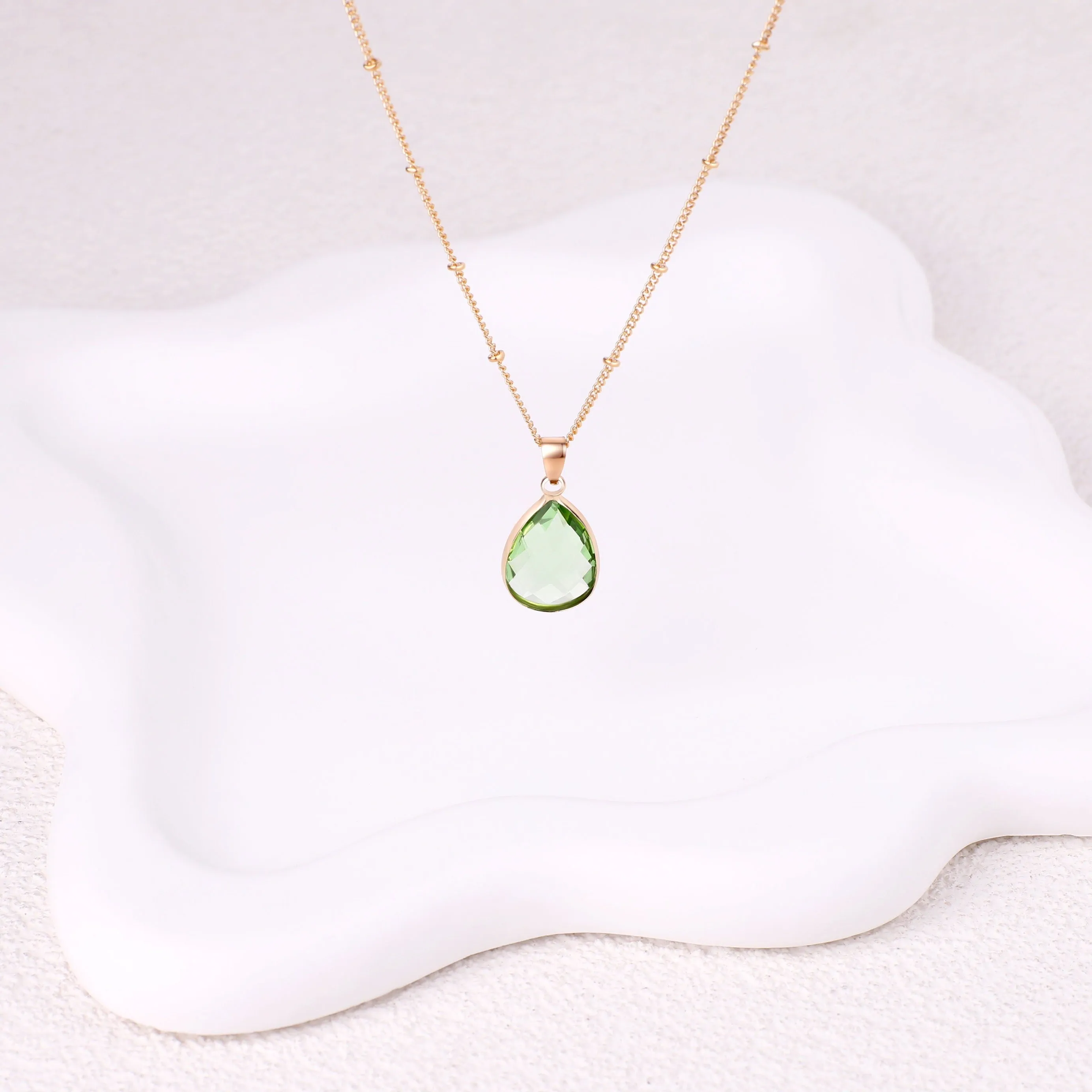 Birthstone Drop Pendant Necklace