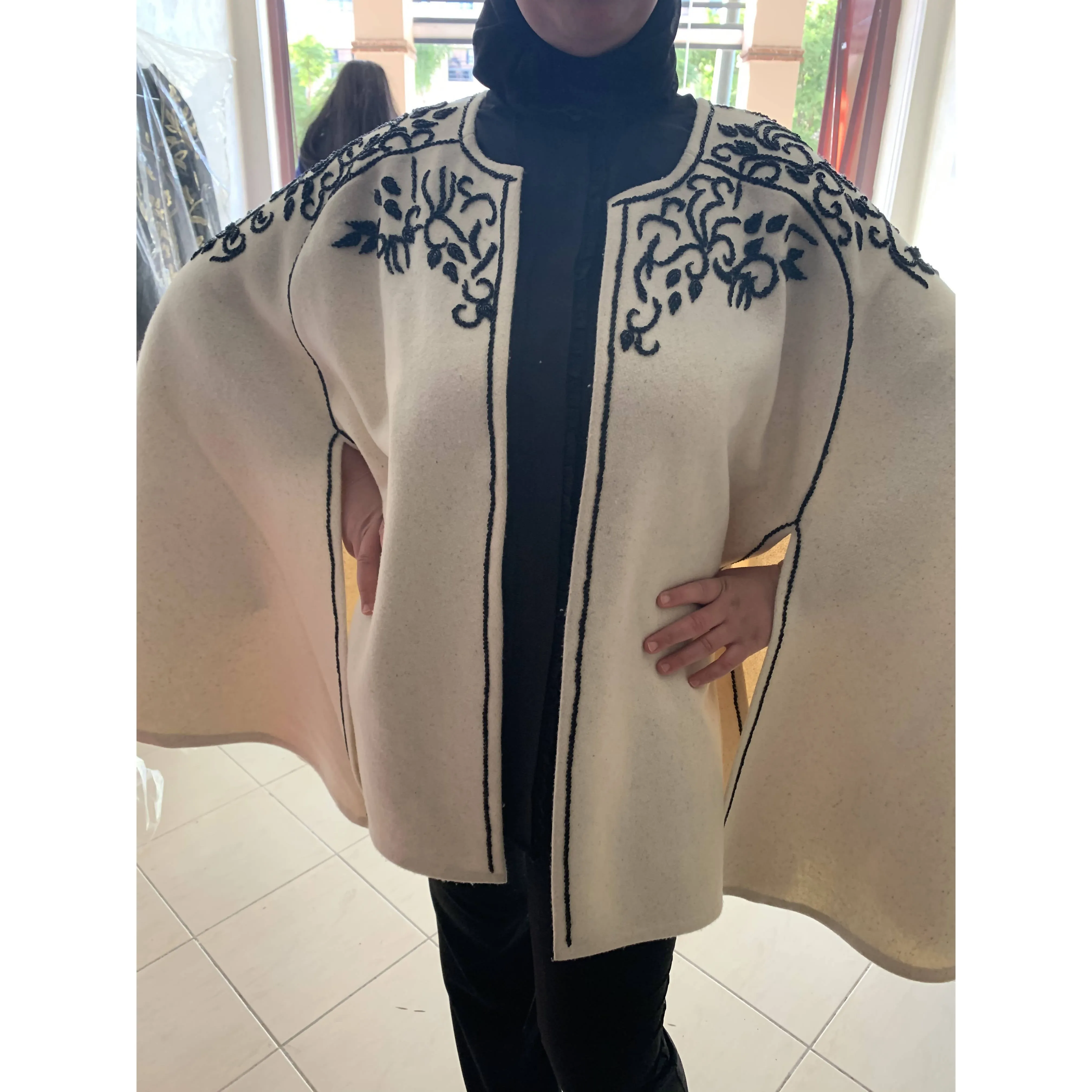 Black and White Beaded Cape II