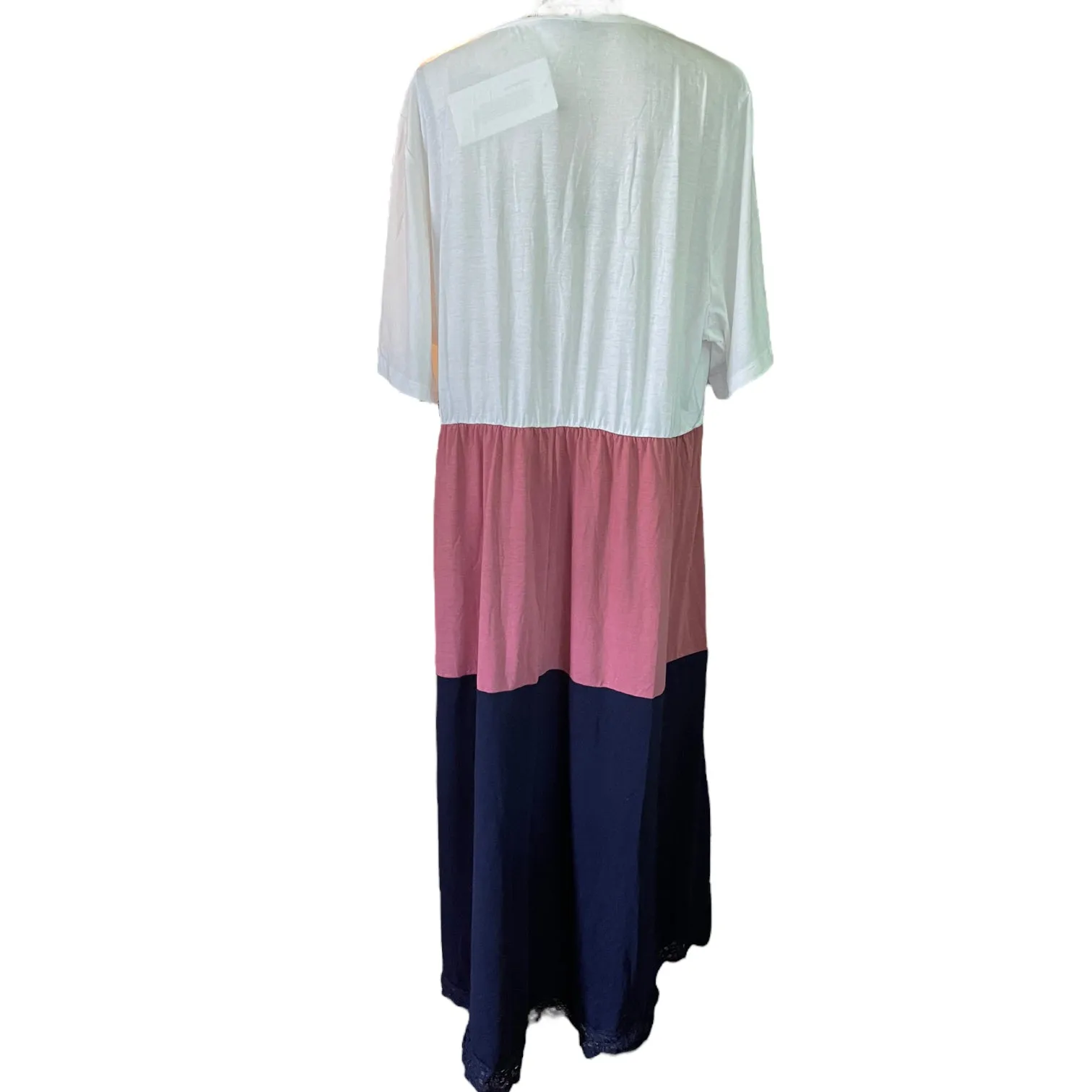 Bloomchic Color Block Long Maxi Dress Blue White Pink Size 22/24