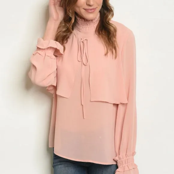 Blush Pink Chiffon Blouse