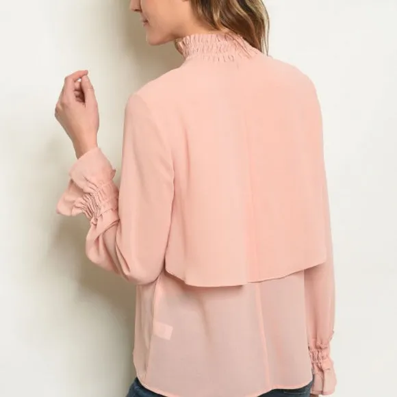 Blush Pink Chiffon Blouse