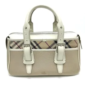 BURBERRY Handbag Nylon beige check Mini Boston Duffel bag Women Used Authentic