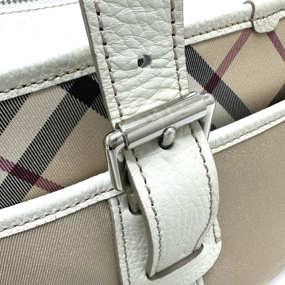 BURBERRY Handbag Nylon beige check Mini Boston Duffel bag Women Used Authentic