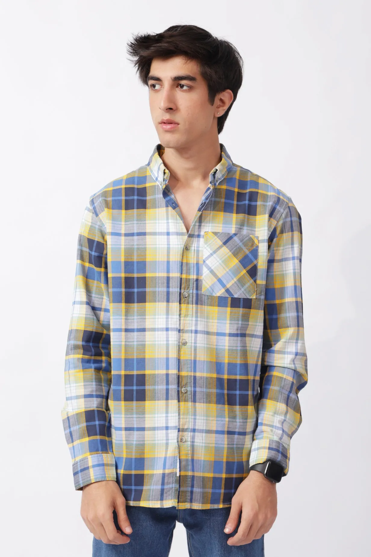 BUTTON DOWN OXFORD CHECK SHIRT