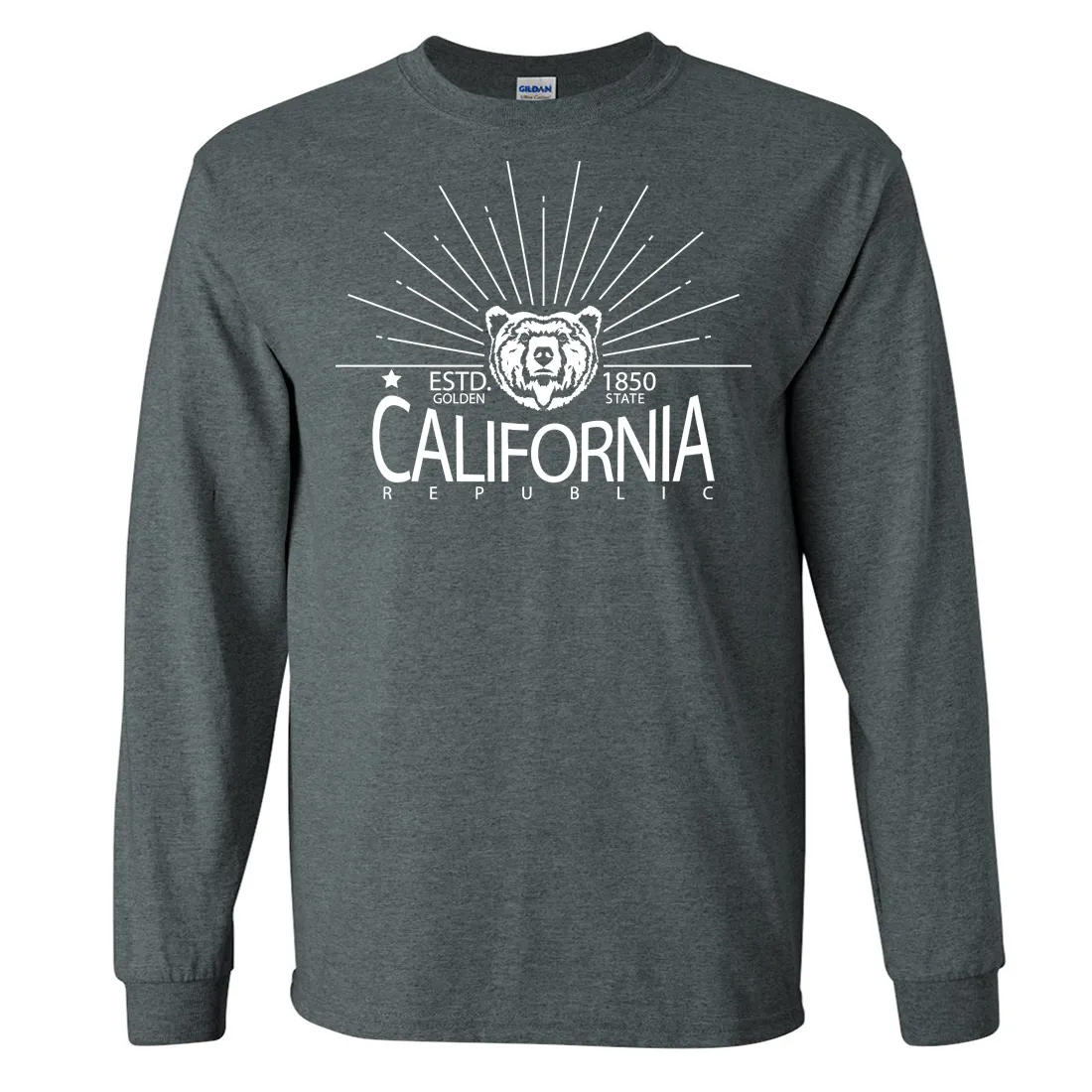 California Golden State White Print Long Sleeve Shirt