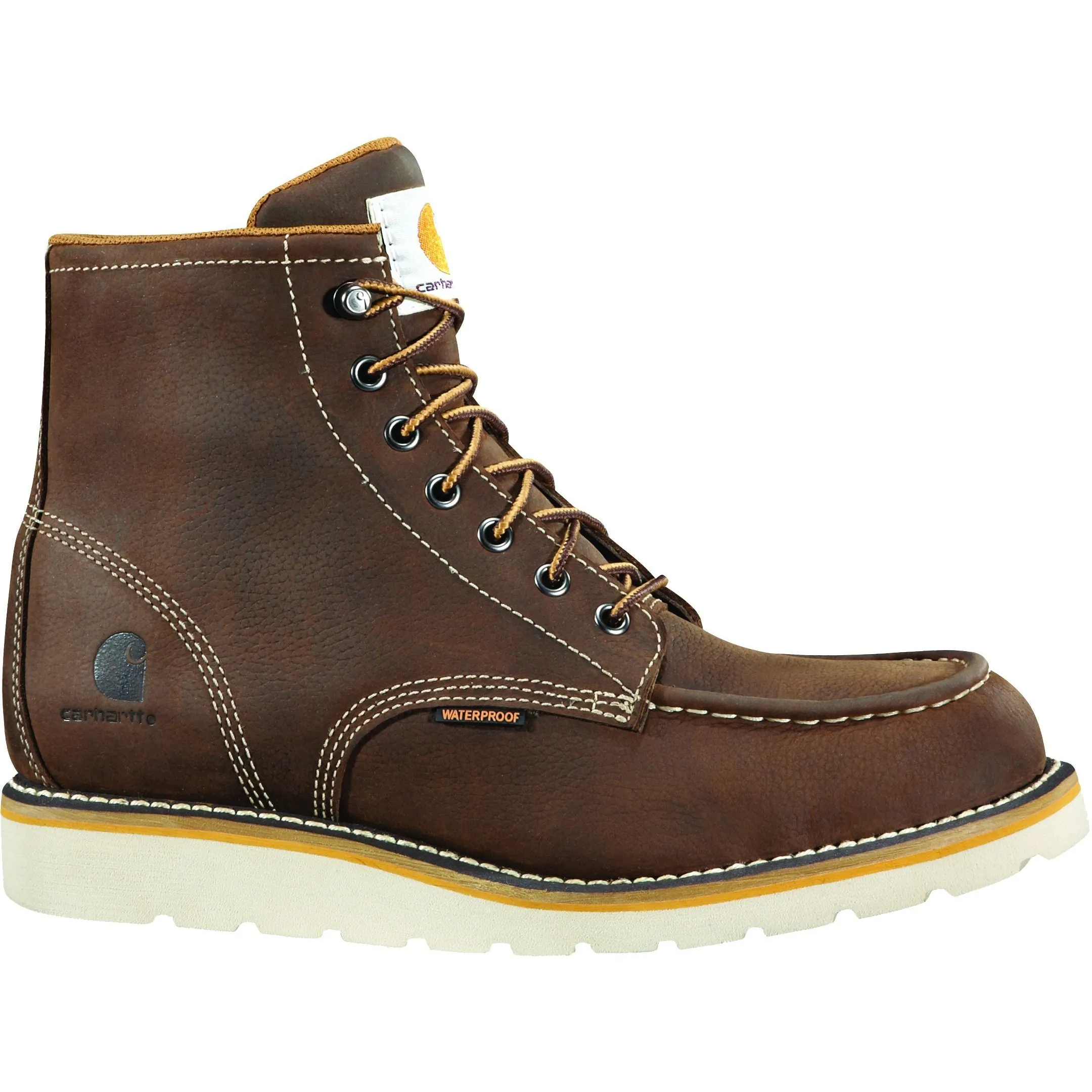 Carhartt Men's 6" Steel Toe Waterproof Wedge Work Boot Brown - CMW6295