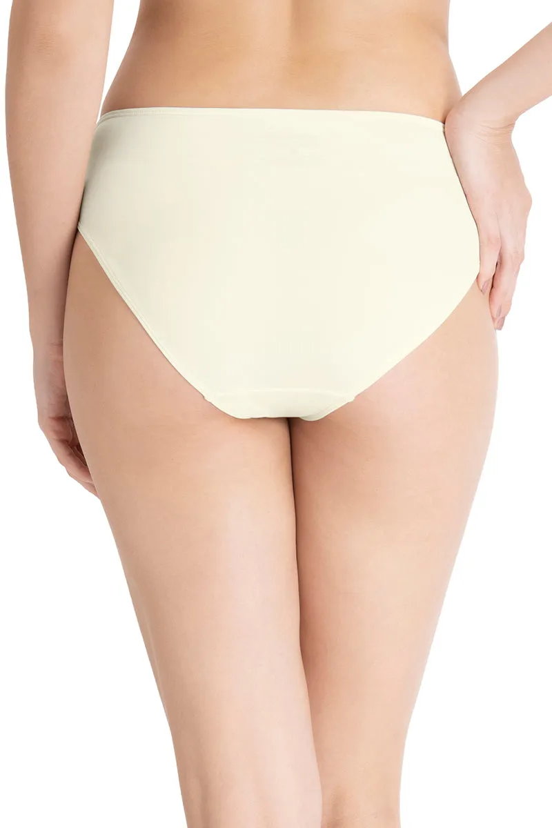 Casual Chic Three-Fourth Coverage Low Rise Bikini Panty - Whitesmoke-Cedar