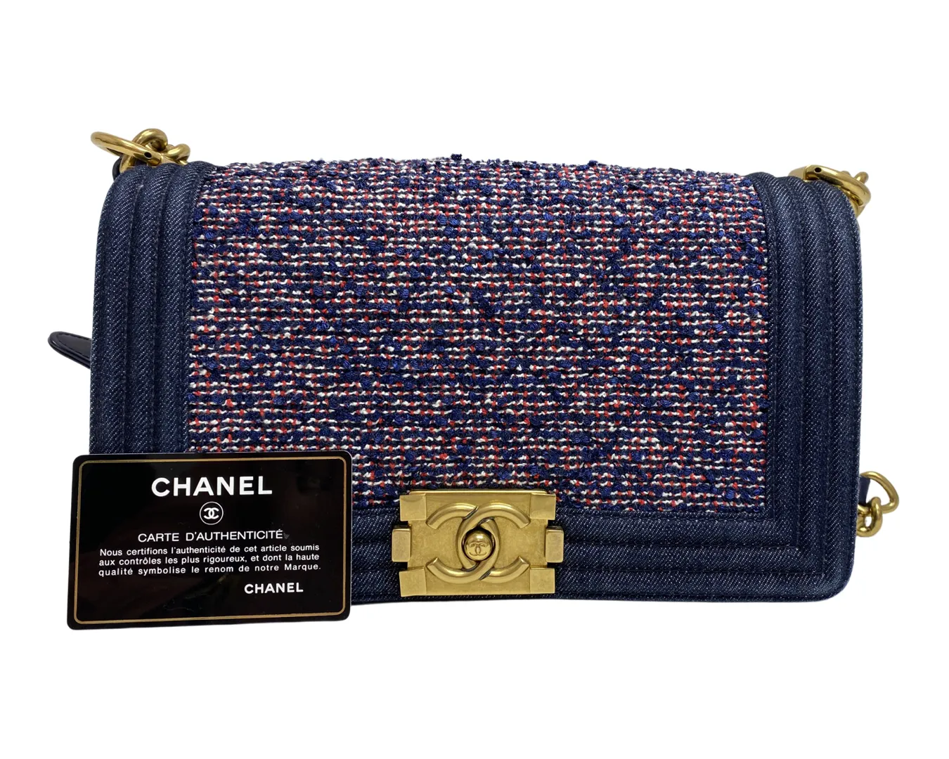 Chanel | Boy Medium Blue Tweed Bag