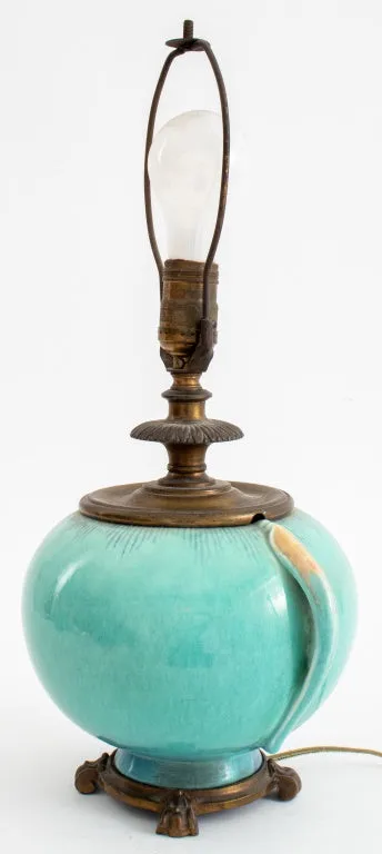 Chinese Celadon Two Handled Lamp