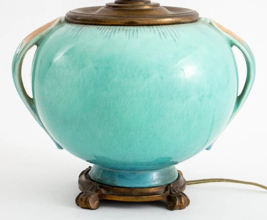 Chinese Celadon Two Handled Lamp